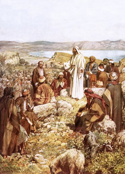 Christus predikt tot zijn discipelen en anderen door William Brassey Hole