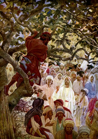 Jezus en Zacheüs. - Bijbel door William Brassey Hole