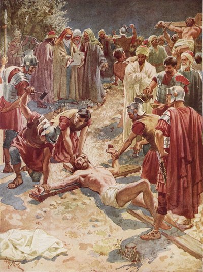 Jezus wordt gekruisigd door William Brassey Hole