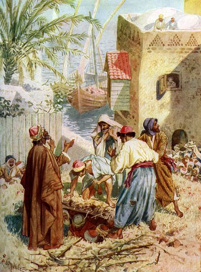 Jezus geneest een verlamde man - Bijbel door William Brassey Hole
