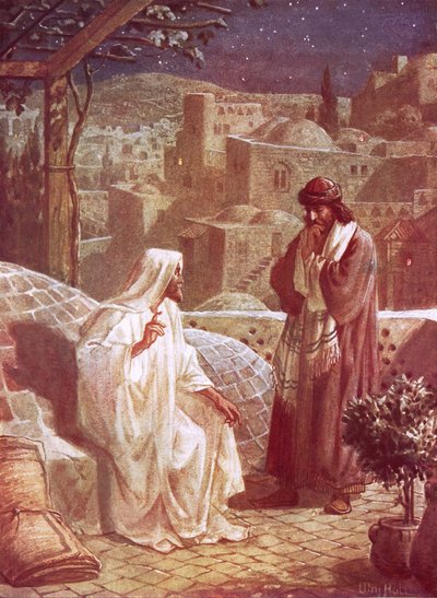 Jezus in gesprek met Nicodemus door William Brassey Hole