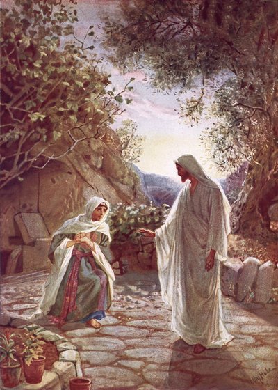 Jezus onthult zichzelf aan Maria Magdalena door William Brassey Hole