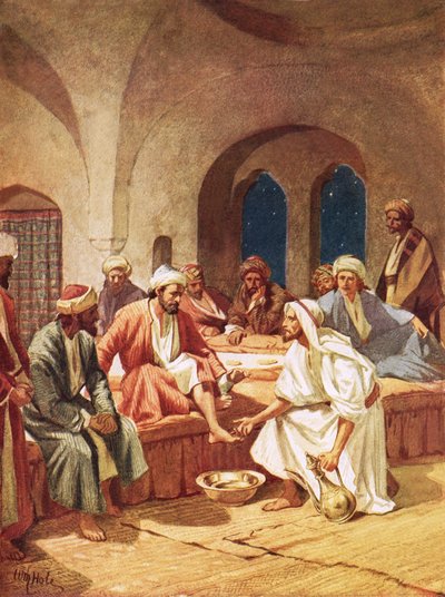 Jezus wast de voeten van zijn discipelen door William Brassey Hole