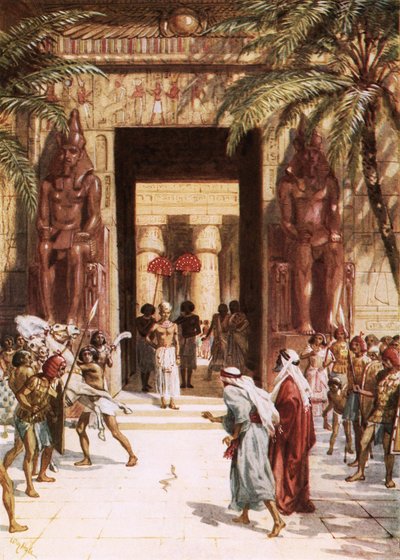 Mozes en Aäron voor de farao door William Brassey Hole