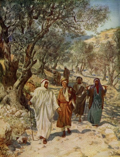 Filippus en Nathanaël worden discipelen van Jezus - Bijbel door William Brassey Hole