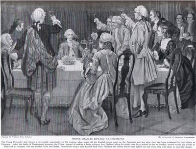 Prins Charles Edward in Holyrood, illustratie uit 
