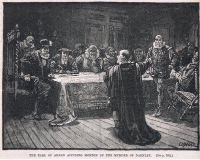 De Graaf van Arran beschuldigt Morton van de moord op Darnley 1581 door William Brassey Hole