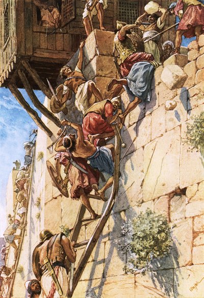De verovering van Jeruzalem van de Jebusieten door William Brassey Hole