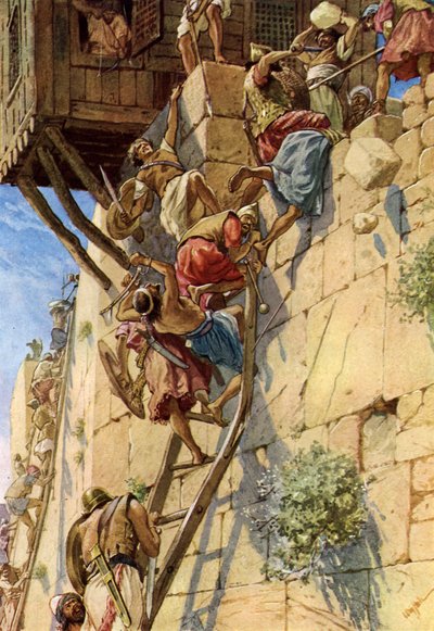 De verovering van Jeruzalem van de Jebusieten door William Brassey Hole