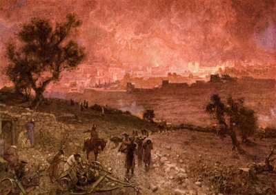 De vernietiging van Jeruzalem door Nebuzar-Adan door William Brassey Hole