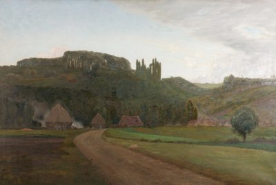Bij het Dorp Crecy, Frankrijk door William Bright Morris