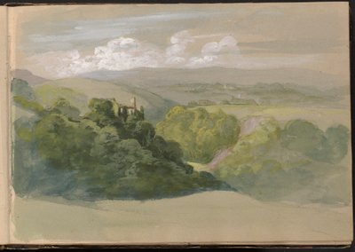 Uitzicht op Berry Pomeroy Kasteel door William Brockedon