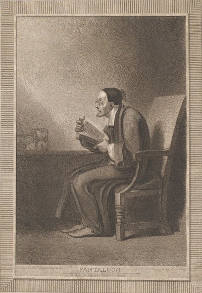 Pantaloon: De zesde leeftijd verschuift naar de magere en geslipte Pantaloon Shakespeare, As Y..., 1799 door William Bromley