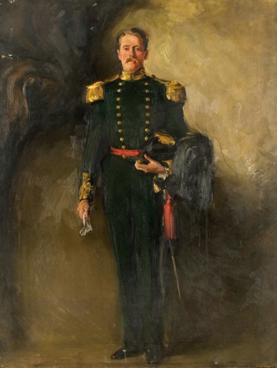 Een Man in het Groene Uniform van de Schotse Boogschutters, 20e eeuw door William Bruce Ellis Ranken