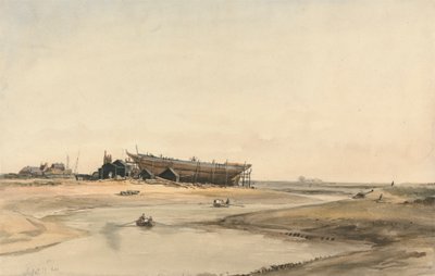 Scheepsbouw door William Callow