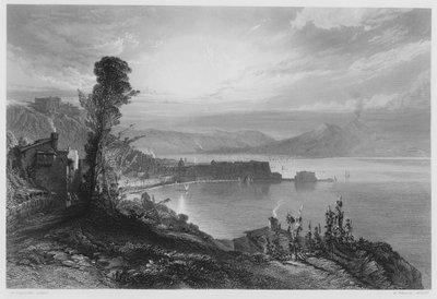 De Baai van Napels, Vroege Ochtend, uit het schilderij in de Koninklijke Collectie (gravure) door William Callow
