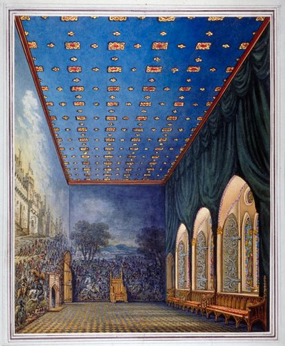Voorgesteld schema voor het herdecoreren van de Painted Chamber, Old Palace of Westminster, Londen, c1817 door William Capon