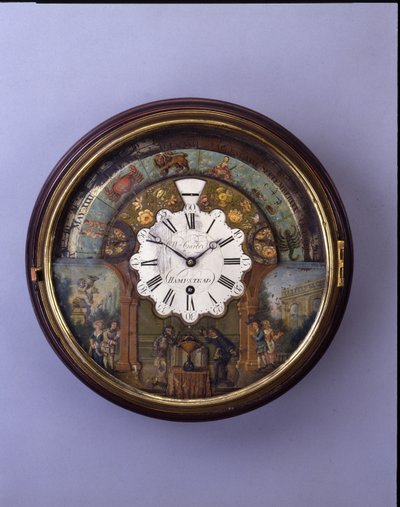 Wijzerplaat klok, eind 19e eeuw, wijzerplaat ca. 1770 door William Carter