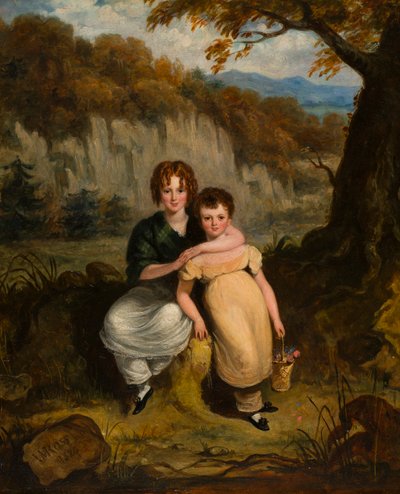 Portret van Sir Thomas Moncrieffe Bt. en zijn zus als kinderen, ca. 1826 door William Charles Ross