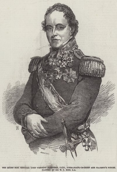 De zeer eerbiedwaardige generaal Lord Viscount Hardinge, GCB, bevelhebber van de troepen van Hare Majesteit door William Charles Ross