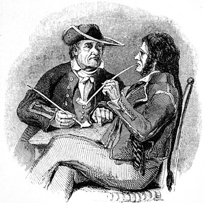 Oude zeelieden genieten van een pijp tabak door William Clarkson (manner of) Stanfield