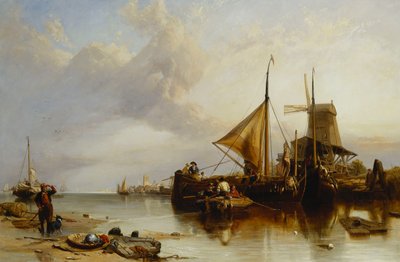 Een scène bij Monnikendam aan de Zuiderzee door Clarkson Frederick Stanfield