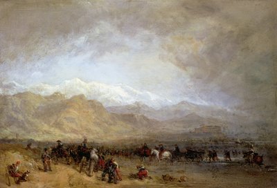Franse troepen aan de Magra (olieverf op molenkarton) door William Clarkson Stanfield