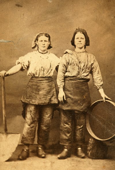 Portret van twee arbeiders bij de Tredegar IJzerwerken, Wales door William Clayton