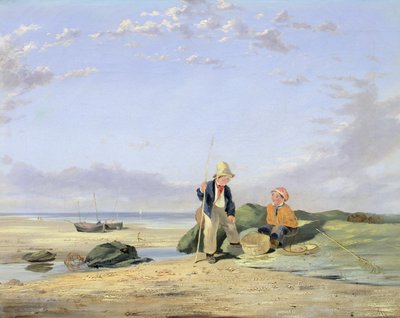 Figuren op een strand door William Collins