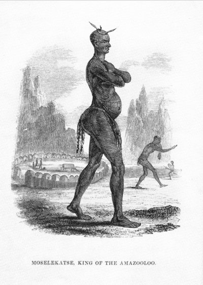 Moselekatse koning van de Amazooloo, 1852 door William Cornwallis Harris