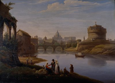 Een uitzicht op Sint-Pieter met de Ponte en Castel Sant