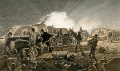 Een hete nacht in de Batterijen door William Crimea Simpson
