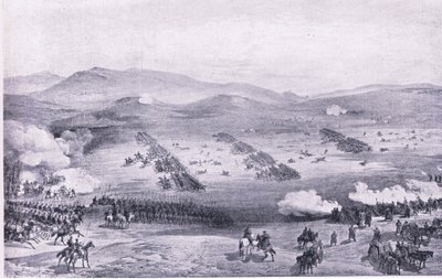Balaclava, 25 oktober 1854: De aanval van de Lichte Brigade, illustratie uit Britse gevechten op land en zee, 1915 door William Crimea Simpson