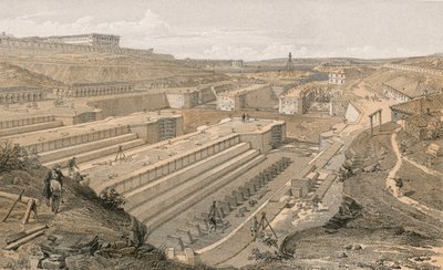 Dokken in Sebastopol met ruïnes van Fort St. Paul door William Crimea Simpson
