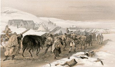 Hutten en oorlogskleding voor het leger door William Crimea Simpson