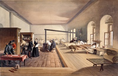 Een van de zalen van het ziekenhuis in Scutari, uit 