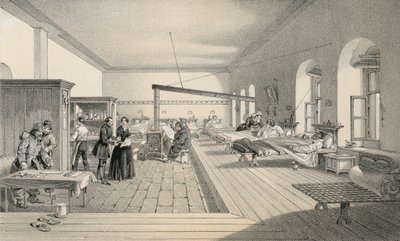 Een van de afdelingen van het ziekenhuis in Scutari door William Crimea Simpson