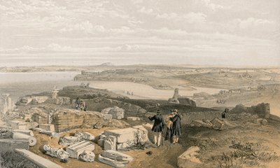 Sebastopol vanaf oude Chersonese en oude kerk van St. Vladimir door William Crimea Simpson