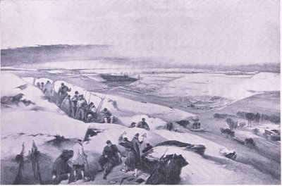 Sevastopol vanaf de batterij aan de uiterste rechterkant van de Franse aanval, illustratie uit Britse gevechten op land en zee, 1915 door William Crimea Simpson