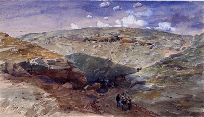 De Vallei van de Schaduw des Doods, grotten in de Woronzoff-weg door William Crimea Simpson