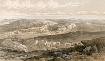 De ruïnes van Inkermann en de Stad van Grotten door William Crimea Simpson
