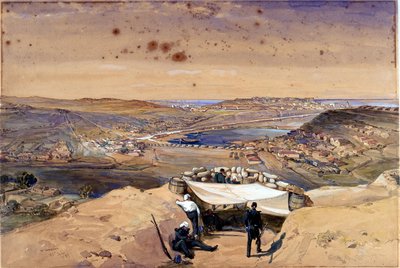 Stadsbatterijen of binnenste fortificaties van Sebastopol, 23 juni 1855 door William Crimea Simpson