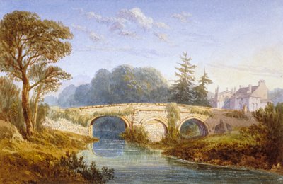 Uitzicht op Eltham Bridge bij Eltham Palace, Woolwich, Greenwich, Londen, ca. 1830 door William Crouch