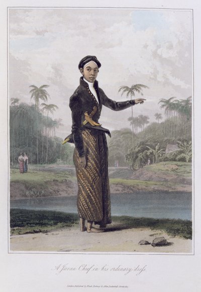 Een Javaanse hoofdman in zijn gewone kleding, pl. 4 uit Vol I van 