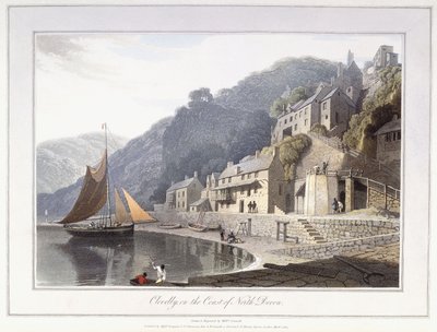 Clovelly, aan de kust van Noord-Devon door William Daniell