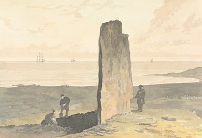Druidische Steen bij Strather, nabij Barvas, Isle of Lewis door William Daniell