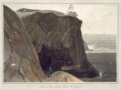 Een boot laten zakken vanaf het platform in Holyhead, uit 