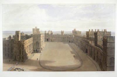 Uitzicht op de binnenplaats van Windsor door William Daniell