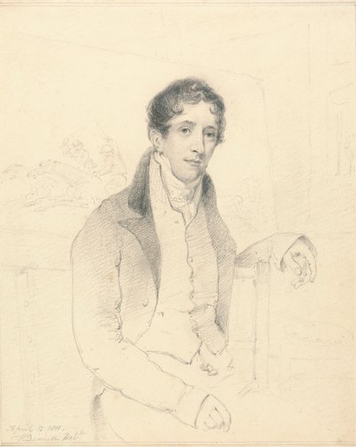 Portret van een sportieve kunstenaar, mogelijk W. B. Daniell door William Daniell