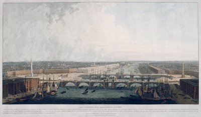 Voorgestelde London Bridge, Londen, 1802 door William Daniell
